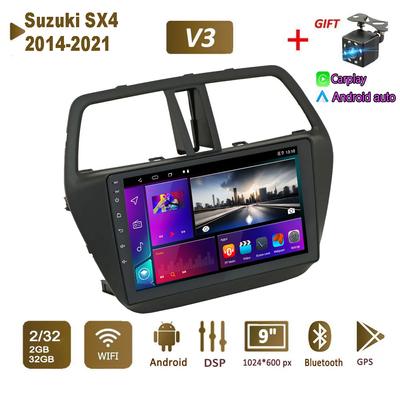 Στερεοφωνικό ραδιόφωνο αυτοκινήτου Android για Suzuki SX4 2014-2021 Πλοήγηση GPS 2DIN 4 πυρήνα αναπαραγωγής πολυμέσων Carplay Autoradio 2+32 GB