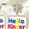 Cute Glitter Accessories 1 Pair Back to School Earrings, Colorful Acrylic Letter Dangle Creative Season Jewelry Drop First Day of Appreciation