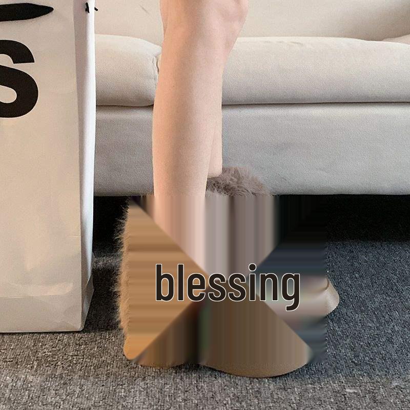 Dámské fleecem podšité boty na silné podrážce s kožíškem - Kolekce Podzim/Zima 2025, Módní sněhule ve stylu Little Fragrance.