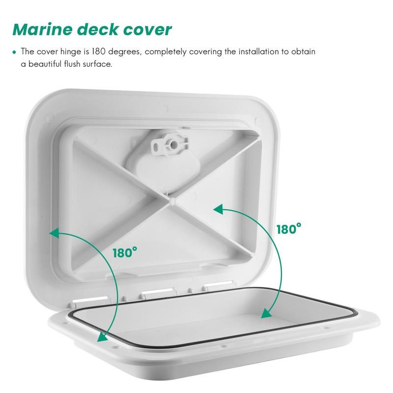 270 X 375Mm Plastic Anti Aging Ultraviolet White Deck Marine Hatch Deck Access Hatch Boat Hatches Inspection Yacht Cover RV