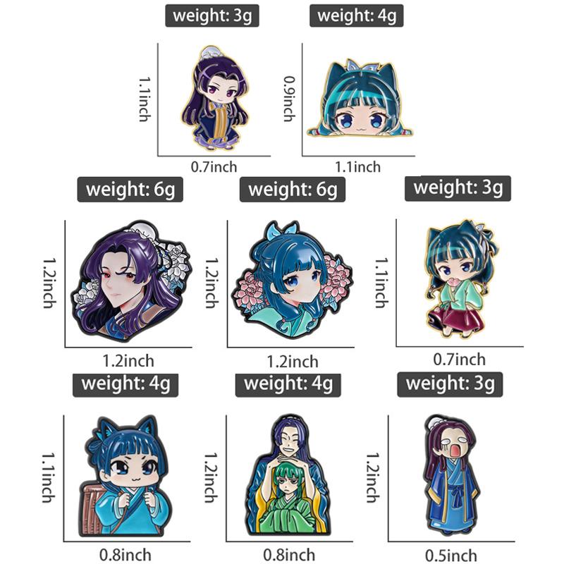Maomao Light Novel Brooch Enamel Pins  Cute Japanese Anime Cartoon Character Brooches Lapel Badge Jewelry Gift for Fans Friends