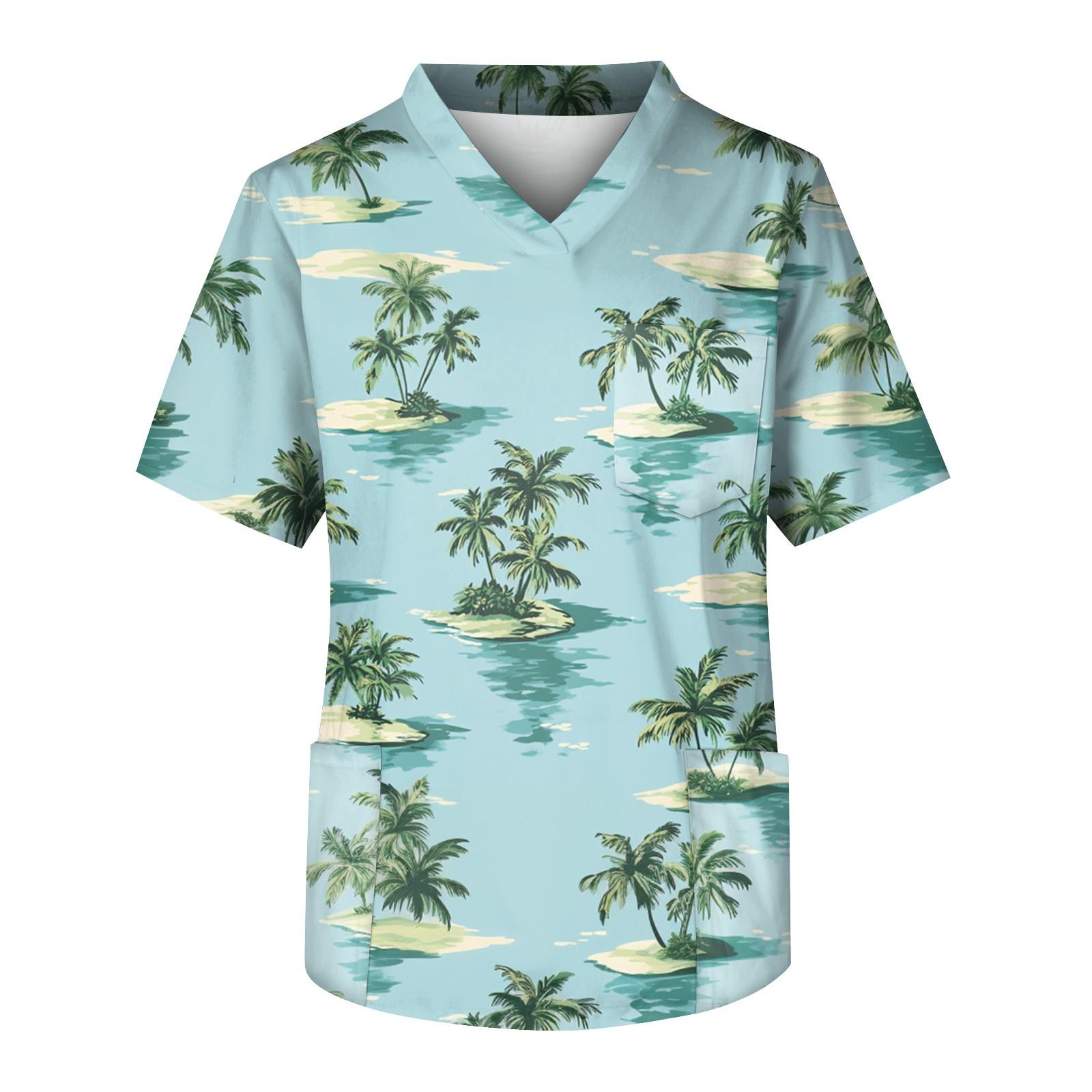 

Мужской топ с коротким рукавом, V-образным вырезом и принтом, нагрудным карманом M