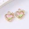 5pcs Exquisite Pearl Gemstone Love Heart Charms Pendants for Jewelry Making Necklace Earrings Bracelet DIY Handmade Accessories