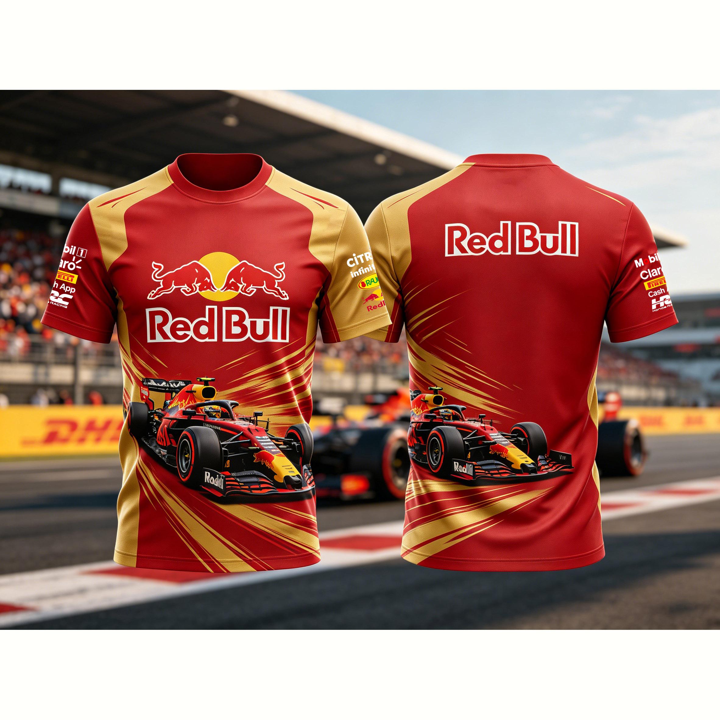 

Red Bull Racing Team 3D-друк Футболка Чоловіча Літня З Коротким Рукавом Формула 1 Автоспорт Спортивна Футболка Повсякденний Вуличний Одяг Верх 3XL
