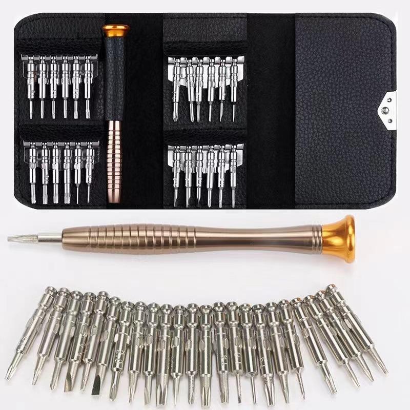 25 in 1 Screwdriver Set with Case Aluminum Alloy Bits Multi-Functional Precision Repair Toolkit