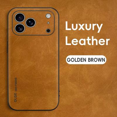 Luxury Sheepskin Leather Phone Case For For Iphone 17 16 15 14 13 12 Pro Max 16 Plus 17Pro Air Shockproof Matte Soft Bumper Cover