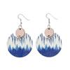 Bohemian Retro Semicircle Wooden Patchwork Earrings