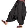 Marai Aladdin Striped Sarouel for Men and Plus Sizes Pants, Black, Women, Autumn/Winter,