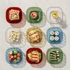 5PCS Transparent Appetizer Plate Square Bone Spitting Dish Dining Table Waste Dish  Living Room