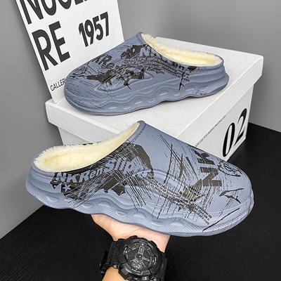 Fashion Winter Slippers For Men Eva Casual Shoe Indoor Ourdoor Warm Plush Non-slip Platform Waterproof Young Fashion Footwear New Style