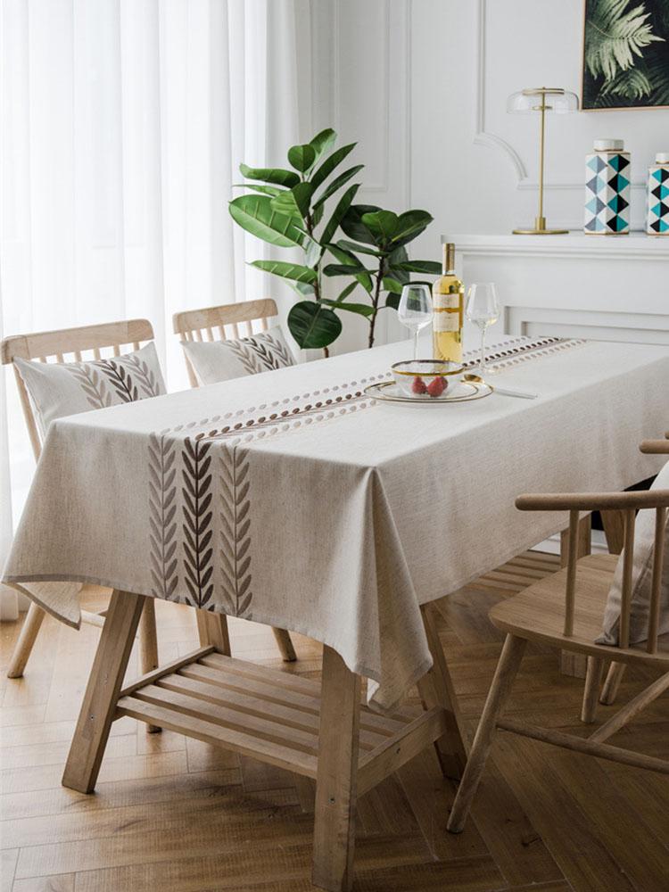 

Скатерть с кисточками и вышивкой Anglicanum, хлопково-льняная пыленепроницаемая крышка стола, для кухни, столовой, декор столешницы для домашней вечеринки 90x90cm