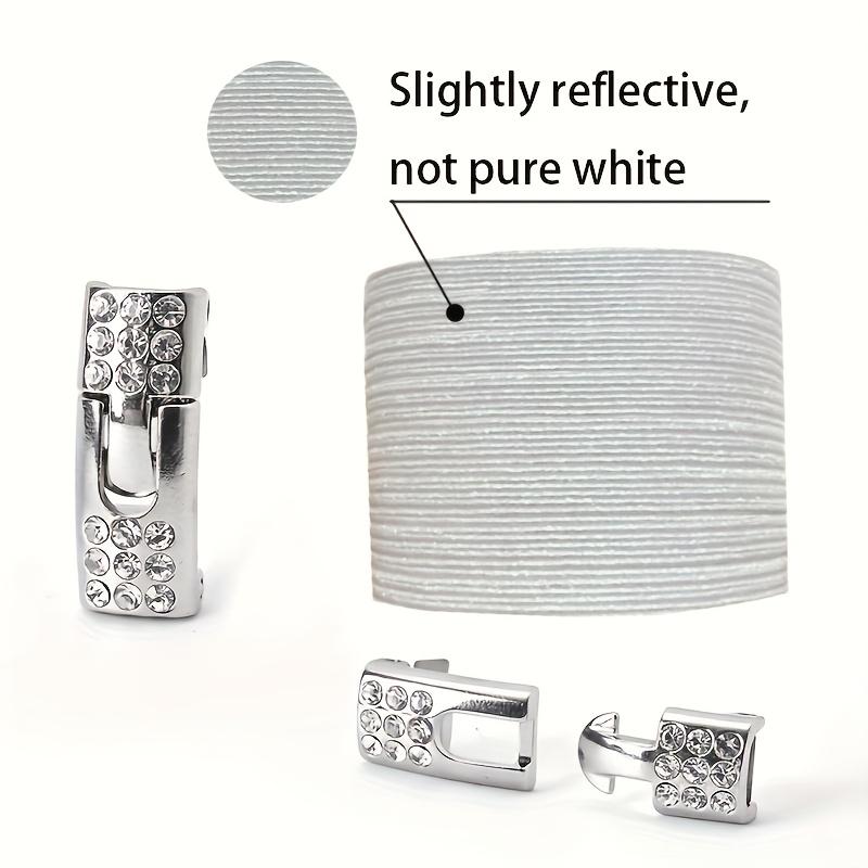 1pair Free-Tie Shoelaces with Rhinestone Buckles, Fashion Elastic Lazy Shoelaces for Sneakers Canvas Shoes Skate Shoes, Women & Men