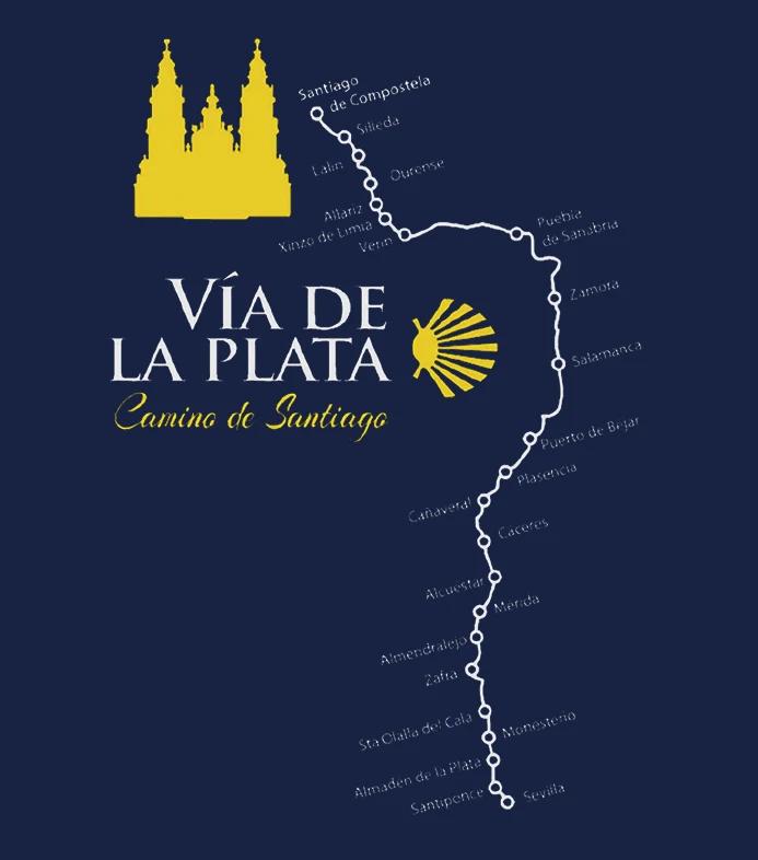 Via de la Plata The Silver Route  Camino de Santiago TShirt New 100 Cotton Short Sleeve ONeck Harajuku Casual Mens Tshirt S