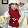 Luochi Knitting Bow Tie Scarf: Women's Winter Warm, Windproof Wool Neck Warmer