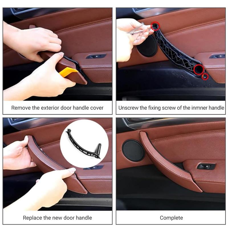 Only for LHD Car 4Pcs/Set Black Car Interior Door Pull Handle for BMW X5 E70 X6 E71/E72