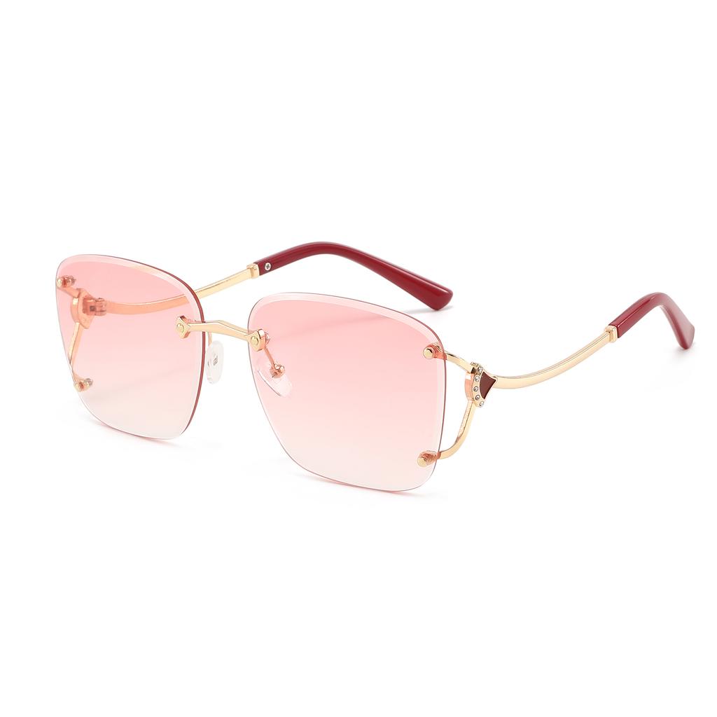 Square Metal Frameless Design Sunglasses for Men and Women Fashion Trendy Outdoor Sunscreen Sunshade Glasses