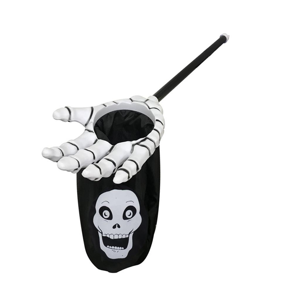 

Креативный мешок для конфет на Хэллоуин Пальмовый череп Мешочки для конфет Реквизит для игры в «Сладость или гадость» Многоразовые мешочки для хранения конфет Праздничные украшения чёрный