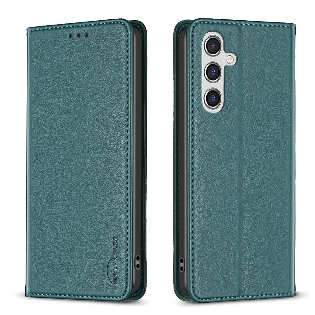 For Samsung Galaxy S25 FE Leather Case BINFEN COLOR BF18 Phone Stand Cover with Card Slots