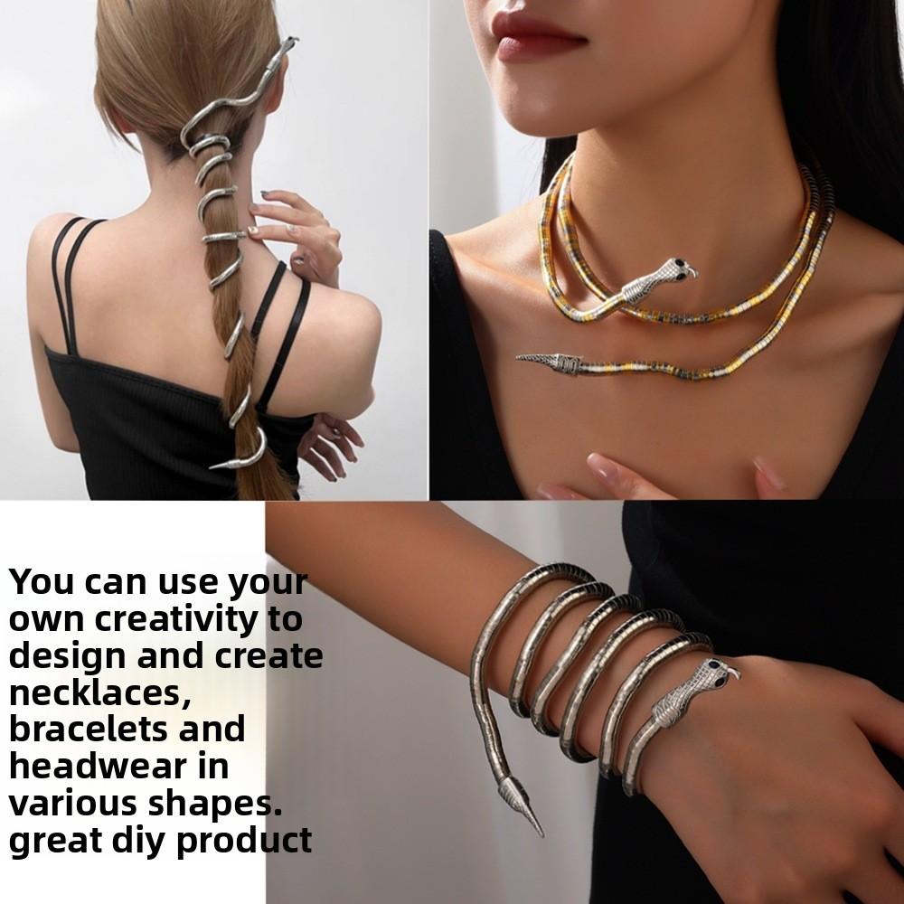 Trendy Animal Snake Choker Necklace With Multilayer Metallic Design Women For