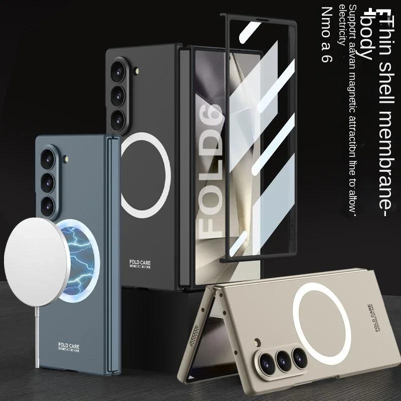 Μαγνητική Ασύρματη Φόρτιση Θήκη Τηλεφώνου για Samsung Galaxy Z Fold 6 5 4 3 Fold6 Fold5 Fold4 Fold3 5G Σκληρό Κέλυφος Προστατευτικό Κάλυμμα