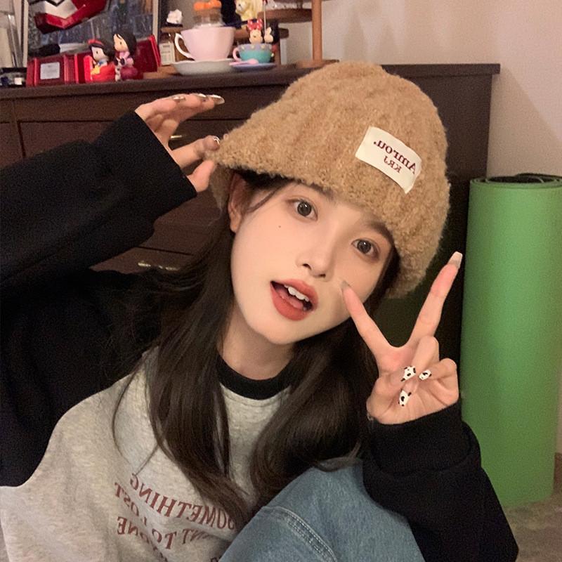 Soft Korean Cozy Style Women Knitted Hat Thick Warm Earmuff Beanie For Cold Weather