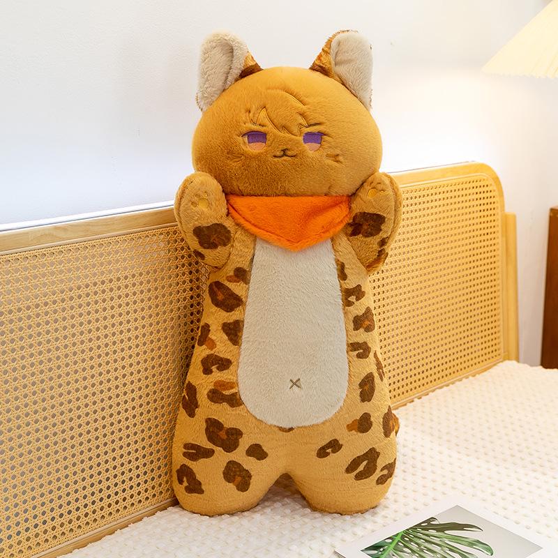 Devil Cat Plush Cushion Doll - Cartoon Animal Sleeping Backrest for Girls