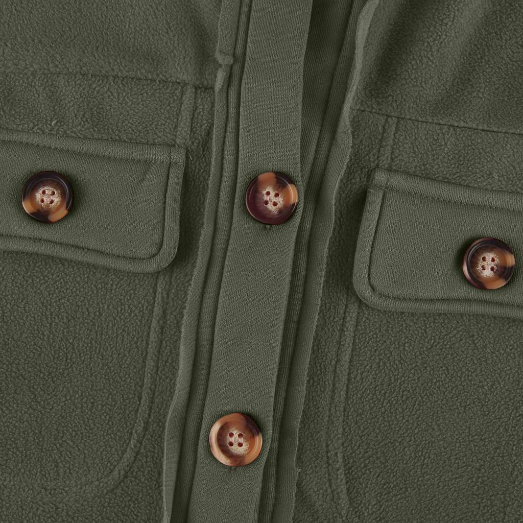 Women's Fashionable Lapel Single Breasted Long Sleeved Shirt Jacket