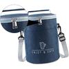 Portable Navy Insulated Lunch Bag - Oxford Cloth Thermal Cooler Tote for Camping Picnics and Travel