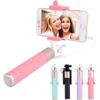 Pink Selfie Stick With Rotating Mirror And Rechargeable Light For Content Creators