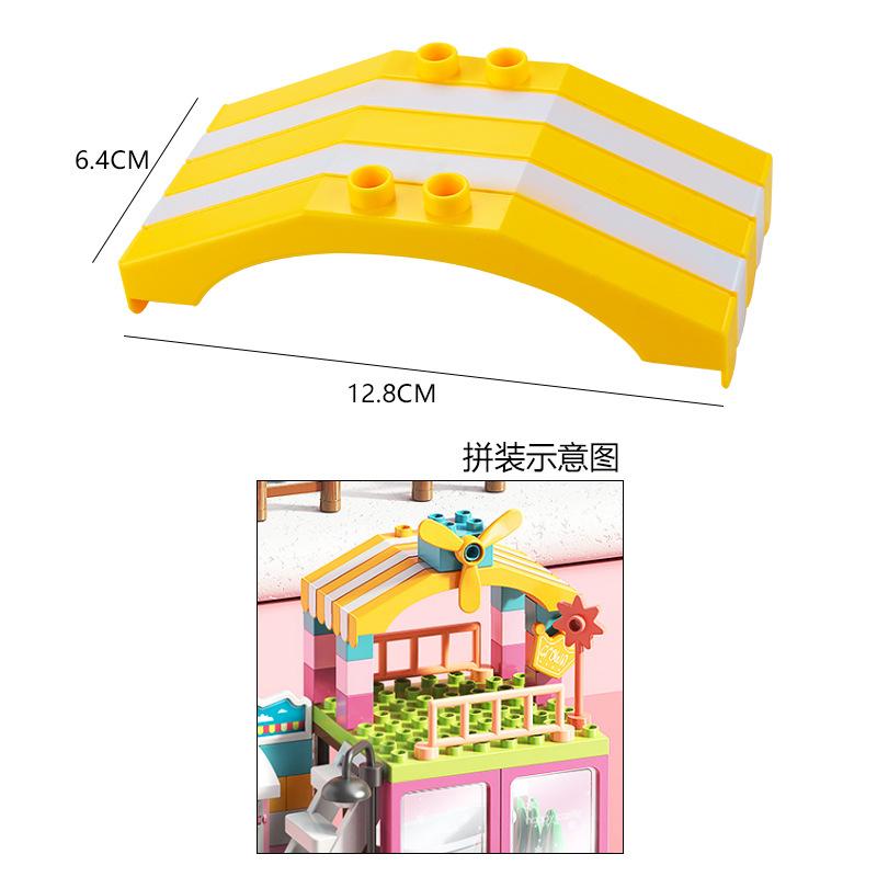 Big Particles Building Blocks Castle Scene Accessories Houses Roof Wall Compatible Large Bricks Educational Toys For Kids Gifts