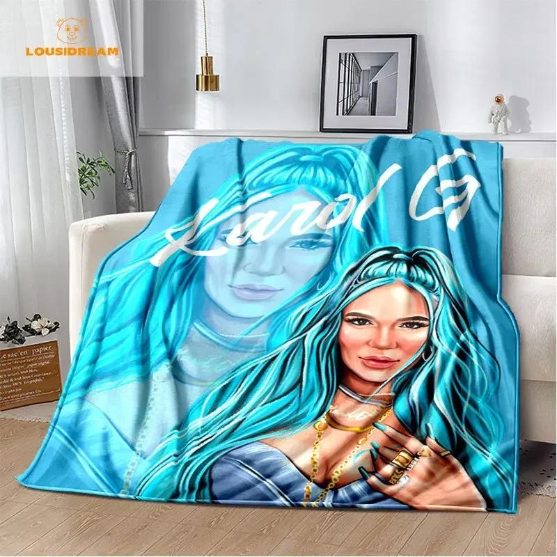 Karol G Bichota Blanket Personalized Warm Plush Cozy Home Girl Throw Blanket for Beding Comfortable Couch Lightweight Blanket