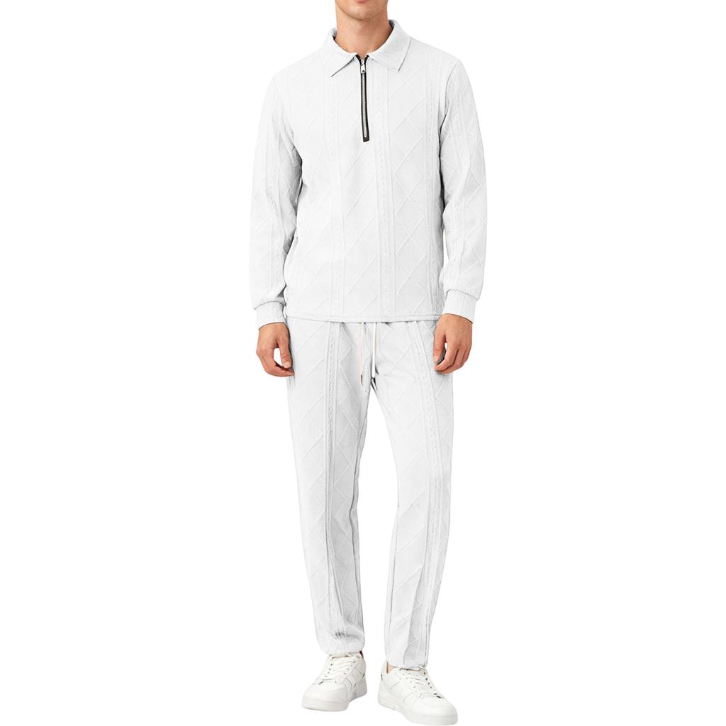 Herren  Freizeit  Umlegekragen  Lange Ärmel  Hose  Set