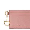 Gucci Softbit Gold Letter Charm Cow Leather Card Holder Women's Pink