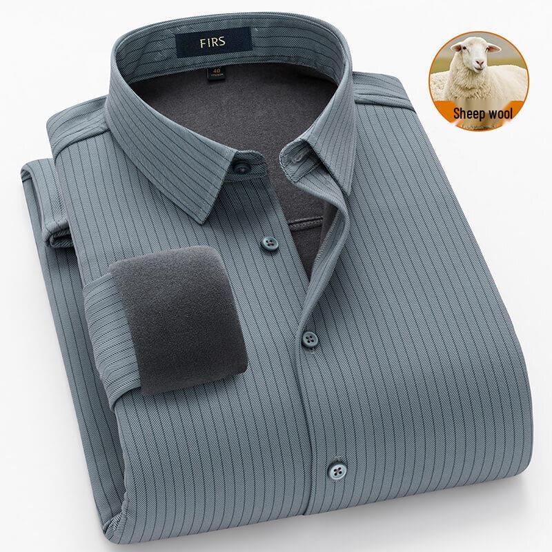 Shanshan Men s Cotton Wool Blend Classic Fit Warm Twill Shirt 44