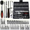 46pcs Hand Tool Set - Ratchet Wrench Multi-Purpose Repair Kit with Screwdrivers