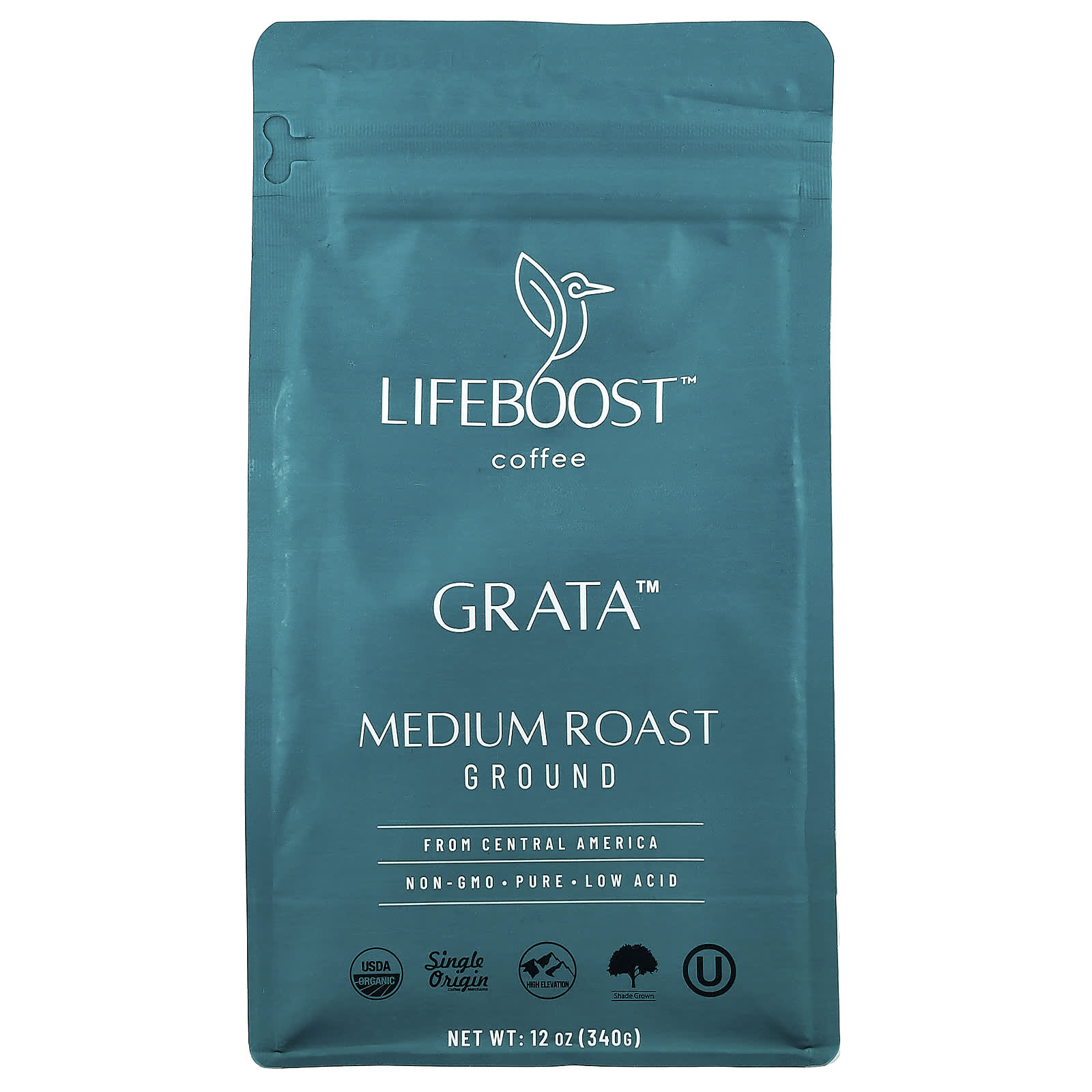 

Lifeboost, Кофе, Grata™, Молотый, Средняя обжарка, 340г (12oz)