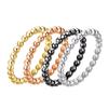 Stainless Steel Beaded Stackable Ring 18K Golden Silvery Plated Band Ring Minimalist Fashion Jewelry For Women Daily Wear