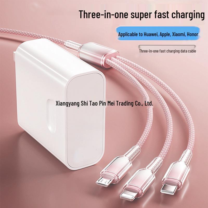 3-in-1 Fast Charging Cable for Apple, Huawei, Xiaomi Devices