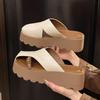 Shoes French Retro Bag Head Half Slippers Women's 2025 New Fashion Muffin Thick Sole Comfortable Versatile Sandals