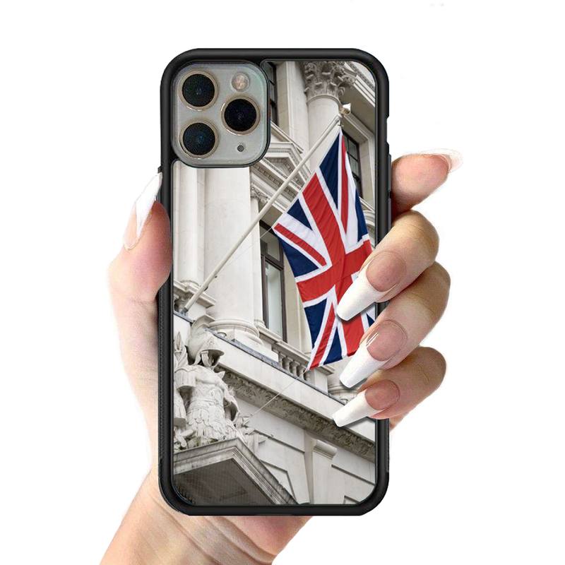 YNDFCNB England British Uk Flag Phone Case Silicone PC+TPU Case for iPhone 11 12 13 Pro Max 8 7 6 Plus X SE XR Hard Fundas