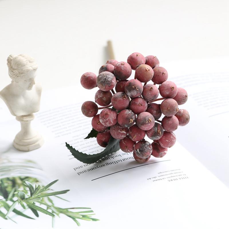 Berry Artificial Flowers Bouqute Plastic Fake Flowers For Home Decor Christmas Garden Wedding Decoration Faux Plant Accessories