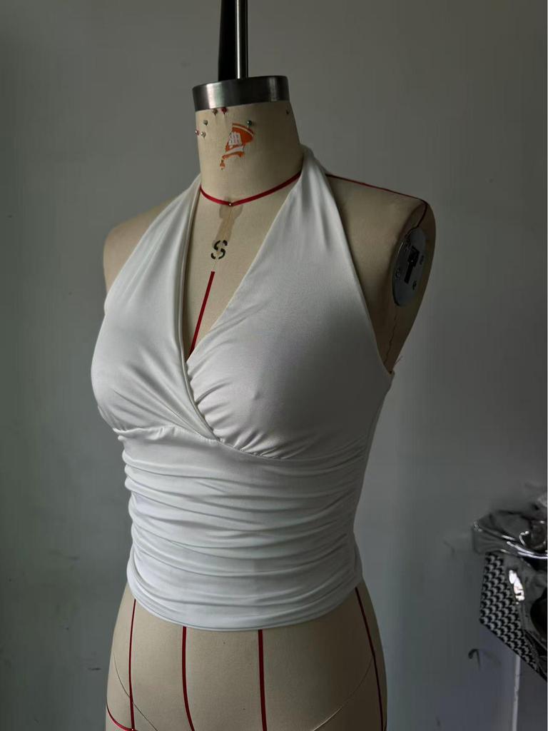 2026 European Summer Solid Color Spaghetti Strap Halter Vest: Versatile, Slimming, Sexy Sleeveless Top for Women