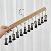 Schrank Hosenbügel mit 12 Klemmen Platzsparend Schrank Organizer Spurloser Metall-Klipsbügel für Yogahosen Leggings Jeans Röcke