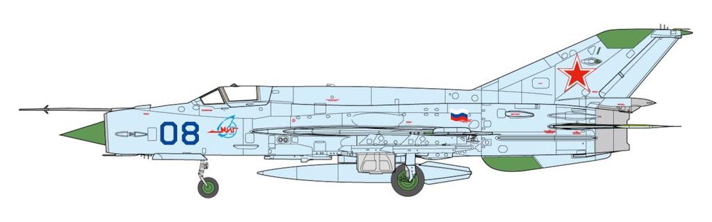 Platz 1/48 MiG-21 Bis Fishbed L Blue 08 with Metal Pitot Tube Plastic Model AE-36 (Airplane)