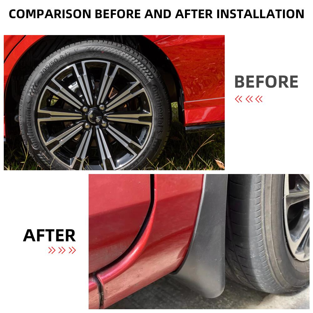 For Toyota Vios 2019 - 2025 2025 2025 Mudguards 4Pcs/Set Front Rear Mud Guards Cover Mudflaps Fender Cover Protector Accessories