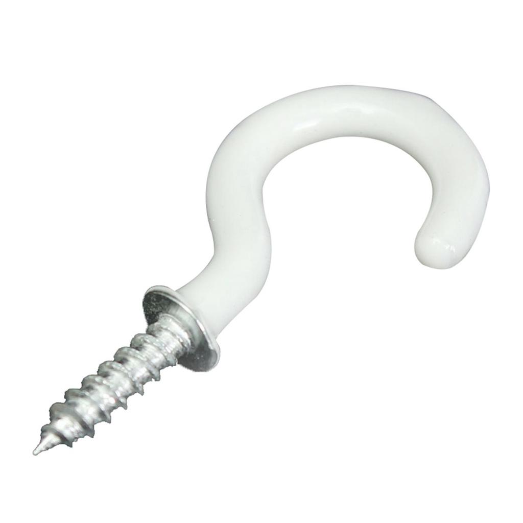100X PVC Coated Stainless Steel Screw In Cup Hooks Ring Plant Jewelry Hanger Holder Dining Bar Tool S