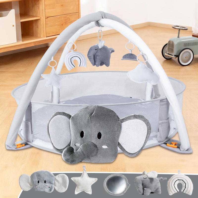 Elefant Baby-Laufstall mit Bällenbad & Krabbelmatte - Spielzeug & Geschenke für 0-3 Jahre