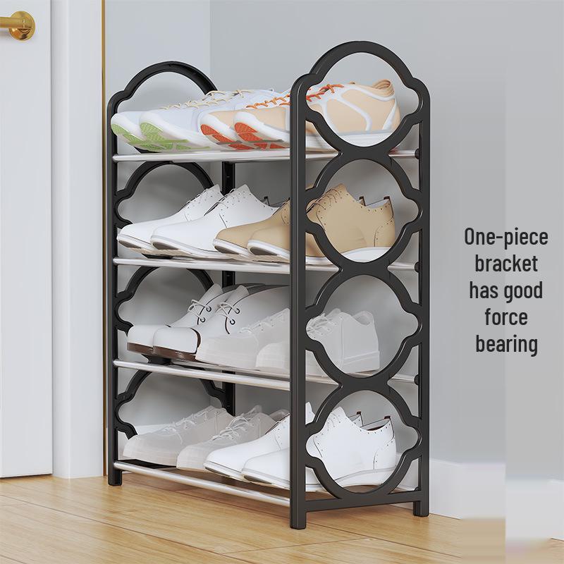 Four-tier Lace Shoe Rack: Space-Saving, Multi-Layer Dustproof Shoe Cabinet for Entryway.