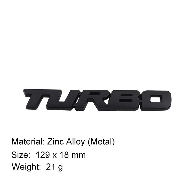 3D TURBO Metal Sticker Car Body Emblem Decal Electroplating Zinc Alloy Car Tailgate Badge Decoration Auto Accessories
