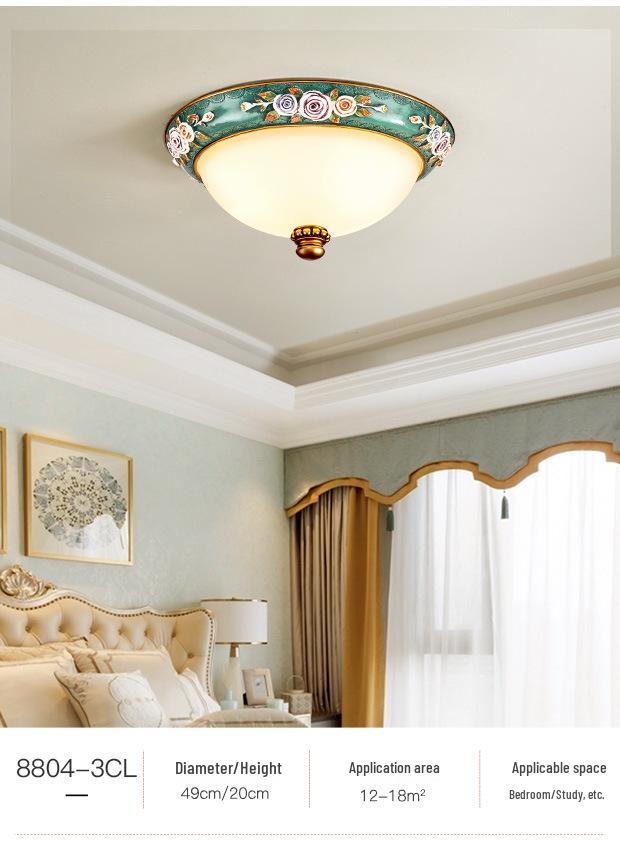 European Retro Dimmable LED Ceiling Light for Hallway, Balcony, or Bedroom